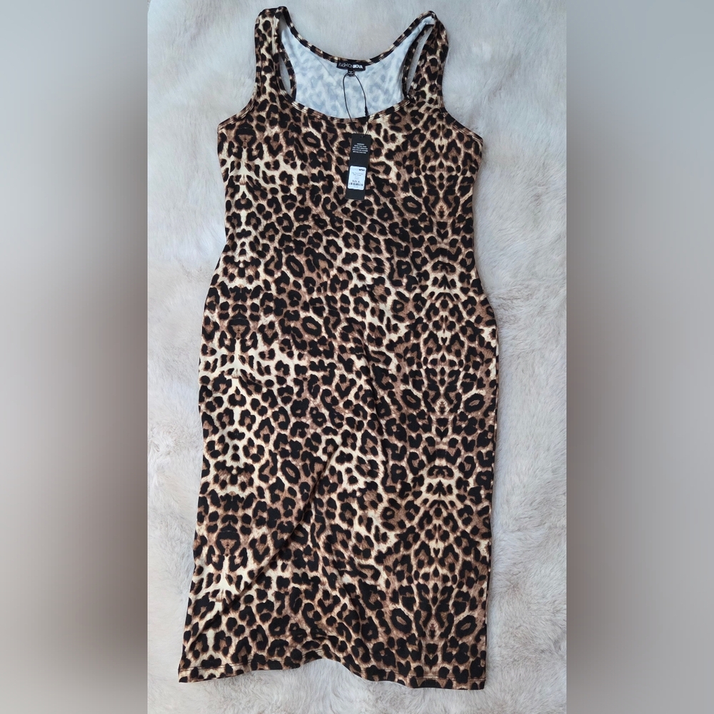 Fashion Nova Leopard Print Midi Dress - Picture 4 of 5